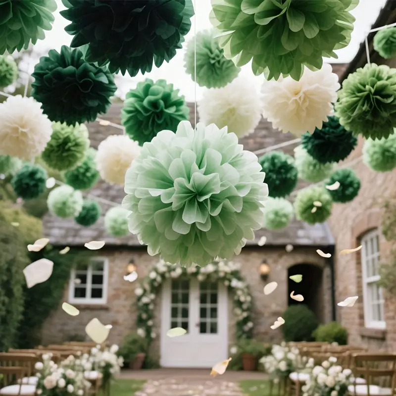 Outdoor Power For Wedding - 30 штук бумажных цветочных шаров в