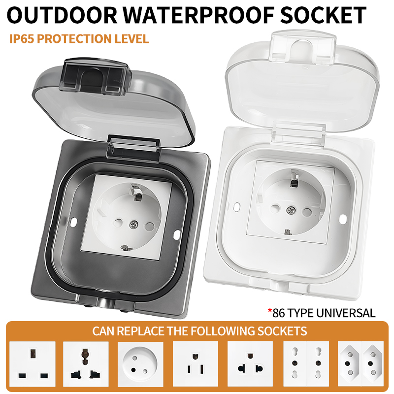 Outdoor Power Socket - Водонепроницаемая уличная розетка IP65, настенная панель
