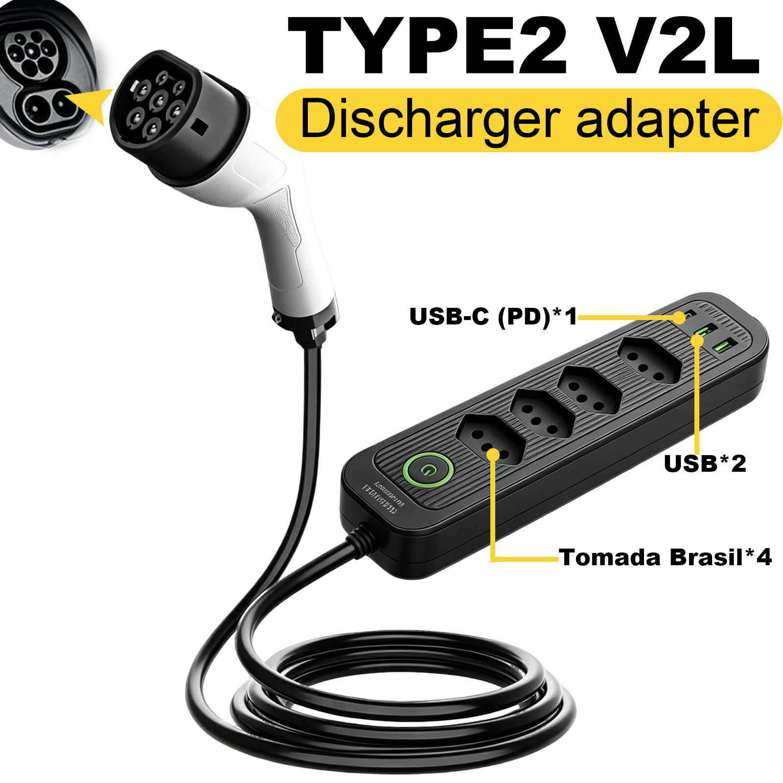 Адаптер для разрядки Type2 V2L – обзор и цена Outdoor Power Socket