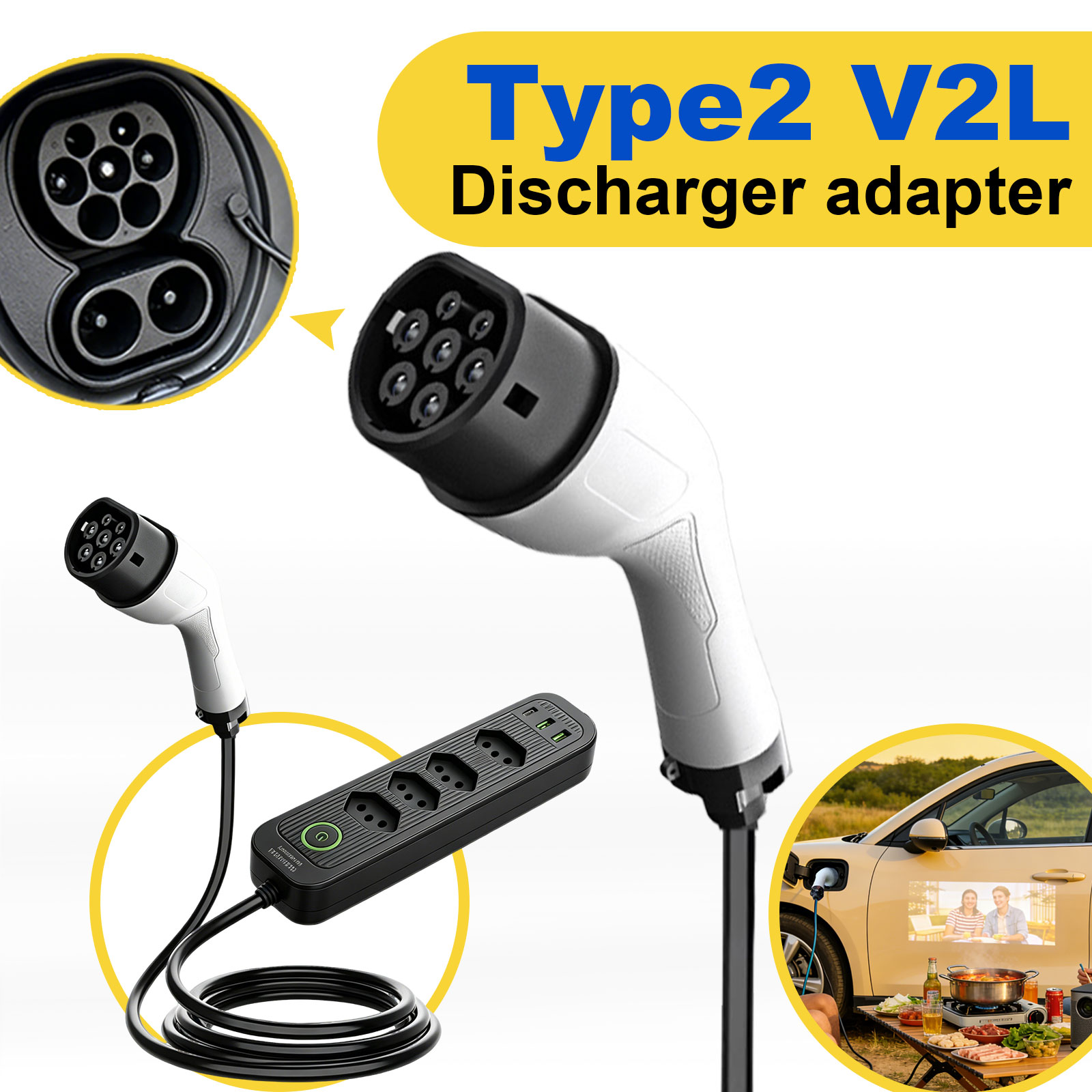Адаптер для разрядки Type2 V2L – обзор и цена Outdoor Power Socket