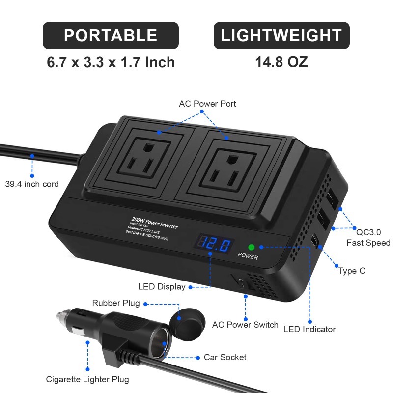 Автомобильный инвертор мощност – обзор и цена Outdoor Power Adapter Usb C