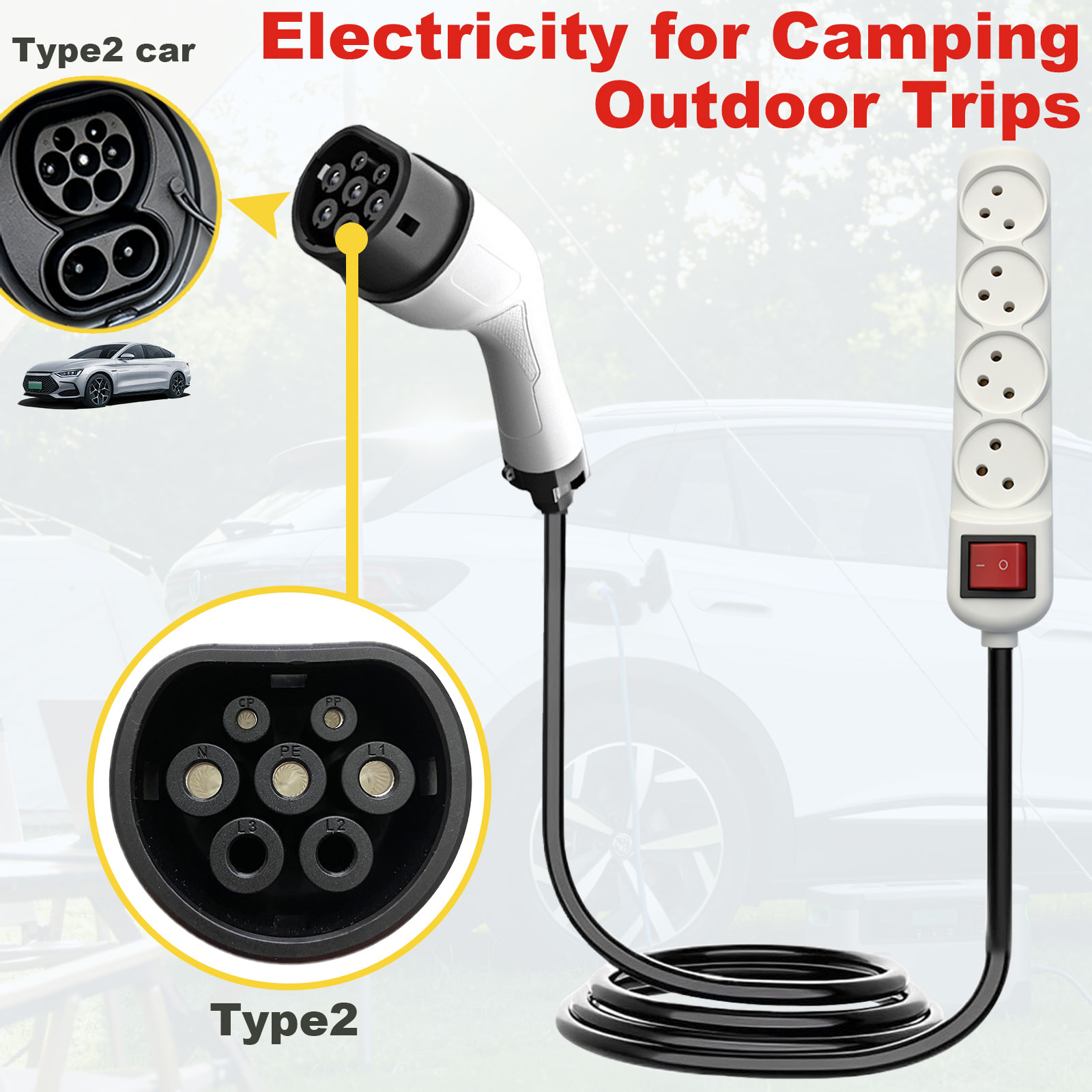 Адаптер для разрядки Type2 V2L – обзор и цена Outdoor Power Socket