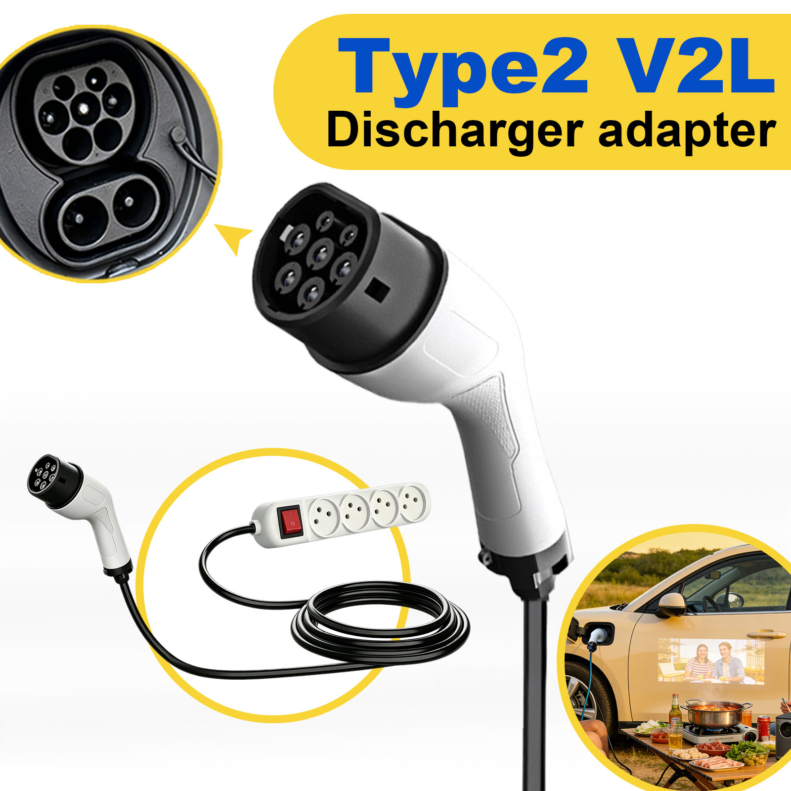 Адаптер для разрядки Type2 V2L – обзор и цена Outdoor Power Socket