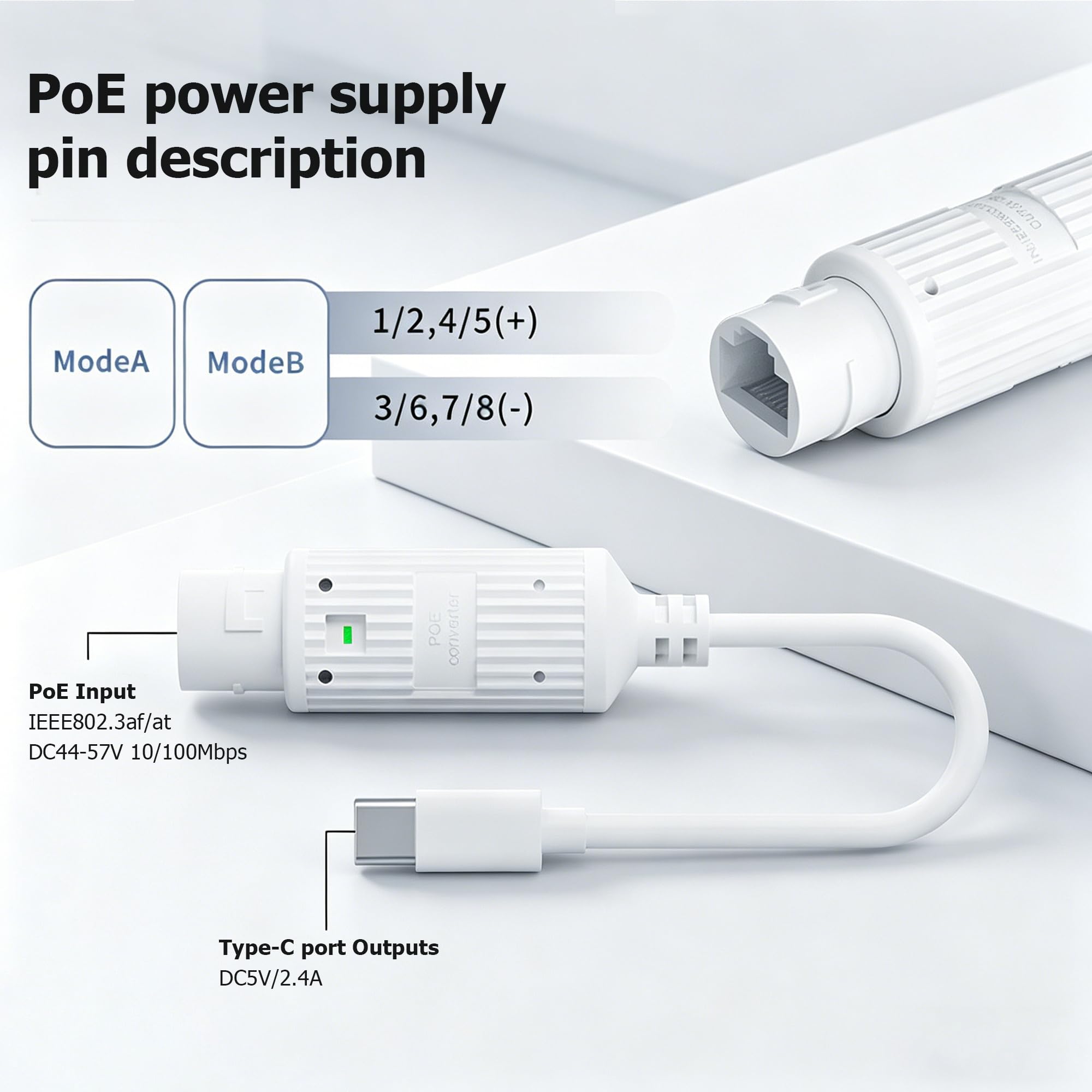 Преобразователь питания POE в  – обзор и цена Outdoor Power Adapter Usb C