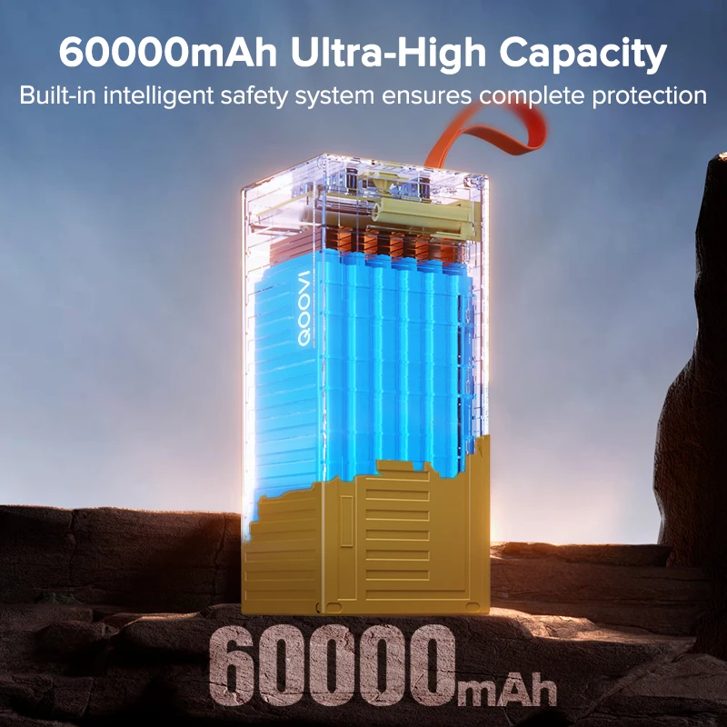 QOOVI 60000 мАч Power Bank 22, – обзор и цена Outdoor Power Adapter Usb C