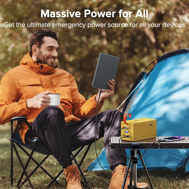 QOOVI 60000 мАч Power Bank 22, – обзор и цена Outdoor Power Adapter Usb C